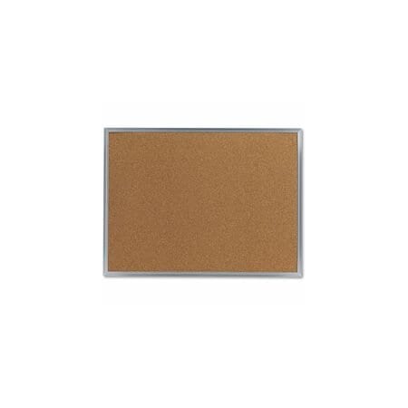Universal Bulletin Board, Natural Cork, 24 x 18, Satin-Finished Aluminum Frame 43612-UNV
