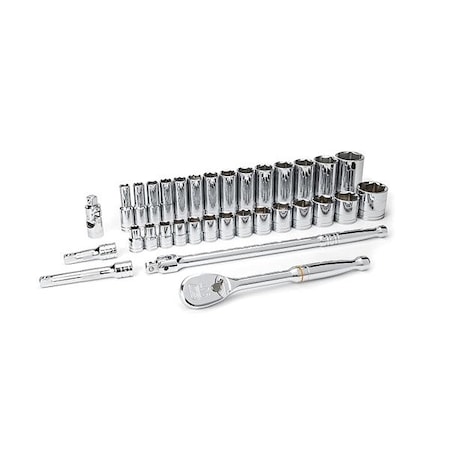 Gearwrench 1/2" Drive Mechanics Tool Set SAE 33 Pieces 7/16" to 1-1/2" , Chorme 80715