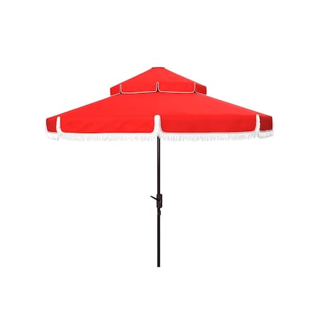 Safavieh 9 ft. Milan Double Top Umbrella, Red PAT8208E