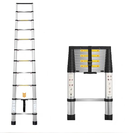 Wrightmaster 10.5 ft. Lightweight Aluminum Extension Ladder with Non-Marring Feet, 330 lbs. Load Capacity ZROYJ-3.2m-S