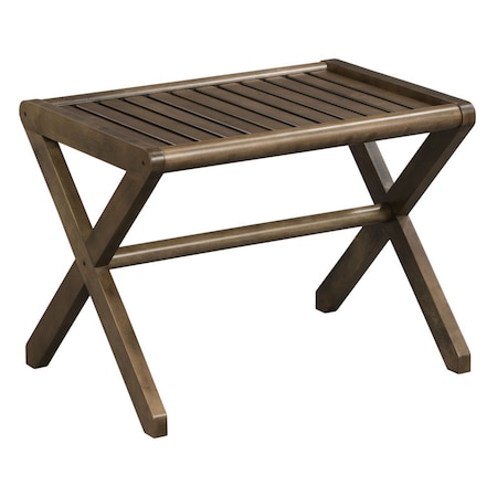 Homeroots Antique Chestnut Finished Wooden Stool Bench 380053