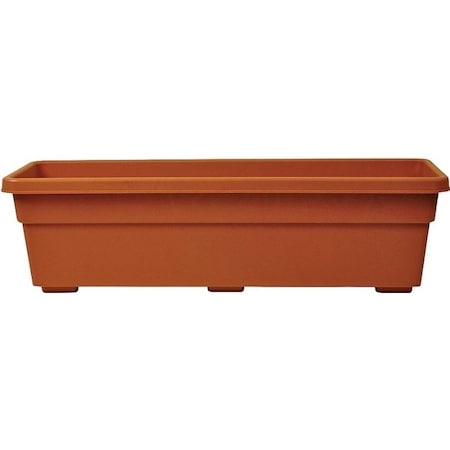 Southern Patio Promotional Window Box Planter, 16 in H, 24 in W, 8-1/16 in D, Plastic, Terracotta PW2412TC