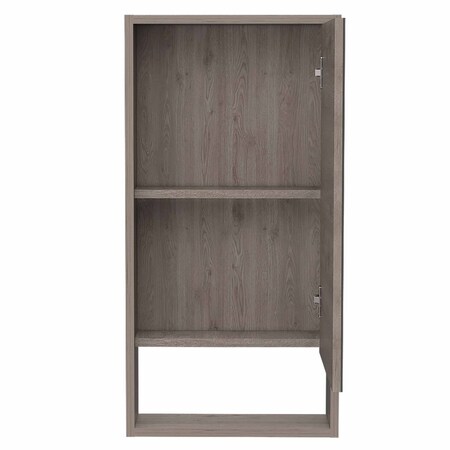 Homeroots 18" Light Gray Wood Floating Double Door Bathroom Vanity And Medicine Cabinet With Mirror 478207