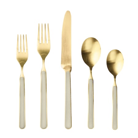 Mepra Fantasia Ice Gold Flatware Set - 20 Pieces - Turtle Dove 10T622020OI