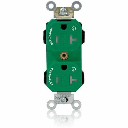Leviton PlugsandReceptacles, 20A, 125VAC, Grn, Nylon MT563-2SN