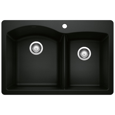 Blanco Diamond 1-3/4 Bowl Dual Mount, Coal Black 442908