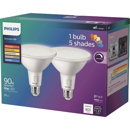 Signify 90W Equivalent 5CCT PAR38 Medium Dimmable LED Floodlight Light Bulb 586479