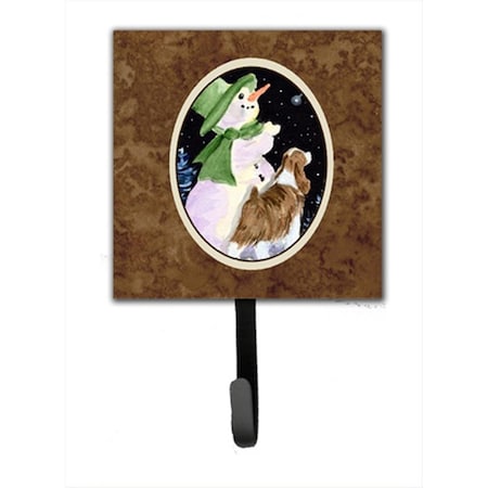 Carolines Treasures 4.25 x 6 in. Snowman with Springer Spaniel Leash Or Key Hook SS8949SH4
