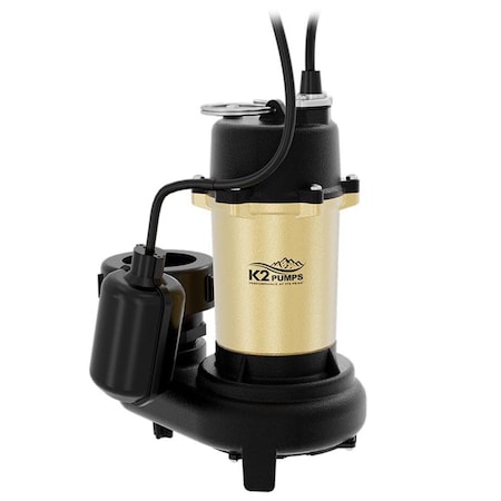 K2 Pumps 3/4 HP Cast Iron Effluent Pump with Tethered Switch and Quick Connect Fitting SWF07501TPK