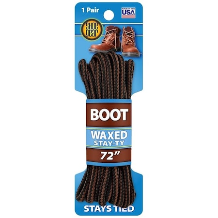 Shoe Gear Boot Lace, Round, Black/Brown, 72 in L 1N311-12