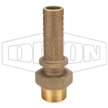 Dixon Boss Hose Stem, 1-1/4 in, MNPT x Hose Shank, Brass, Domestic BMS16
