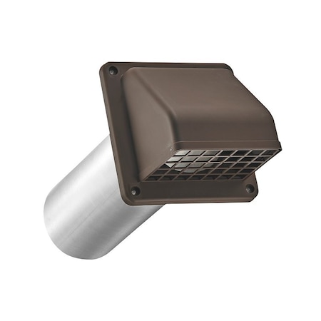 Lambro 224BS Hood Vent, 6.49 in W Hood, 4.81 in H Hood, 4 in Duct, Plastic Hood, Brown Hood 224B/S