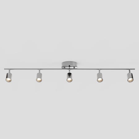 Vidalite Shura Brushed Nickel 5-Light Track Light with Rotatable Heads, Integrated LED, 3000k, 2450 Lmn CE1059886