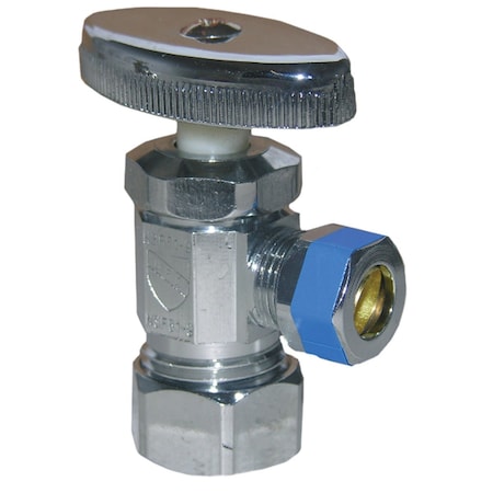 Westlake Pipe & Fittings 5/8'' Comp Inletx3/8'' Comp Outlet Multi-Turn Style Angle Valve 6/1/7253