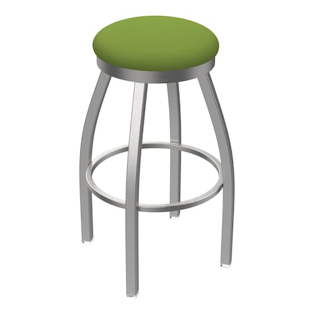 Holland Bar Stool Co 802 Misha Stainless Steel 36in Swivel Bar Stool with Canter Kiwi Green Seat 80236SS009