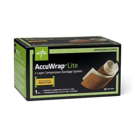 Medline AccuWrap Lite 2-Layer Compression Bandage System, 8PK MSC7802