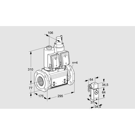 Honeywell Kromschroder VLV ASSY, DBL SOLND, 2 1/2FLG, GAS VCS6T65A KS88204601