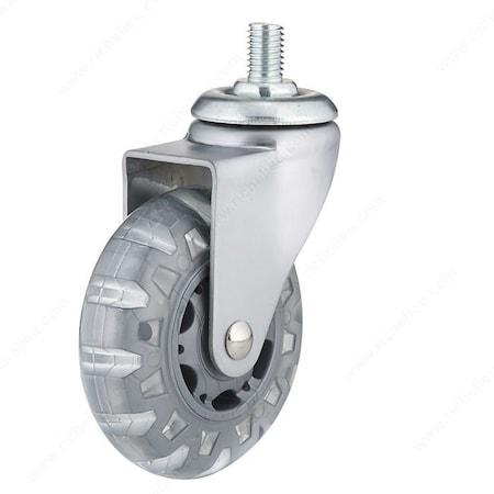 Richelieu Contemporary Furniture Caster, Swivel Without Brake, with Threaded Stem, Light Gray 27583010502