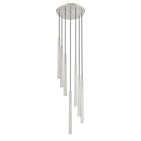 Z-Lite Forest 7 Light Chandelier, Brushed Nickel, 18 In W x 23.75 In H 919MP24-7R-BN-LED
