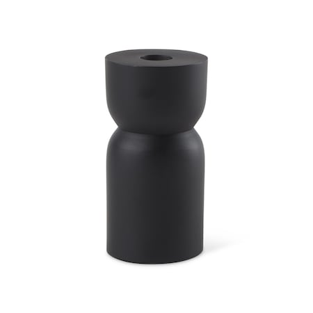 Homeroots 5" Black Metal Tabletop Pillar Candle Holder 608526