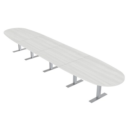 Skutchi Designs 18ft Conference Table With Power Unit | 18 Person Modular Boval Meeting Table | Harmony Series HAR-BOVL-48X216-T-WA7976-NA