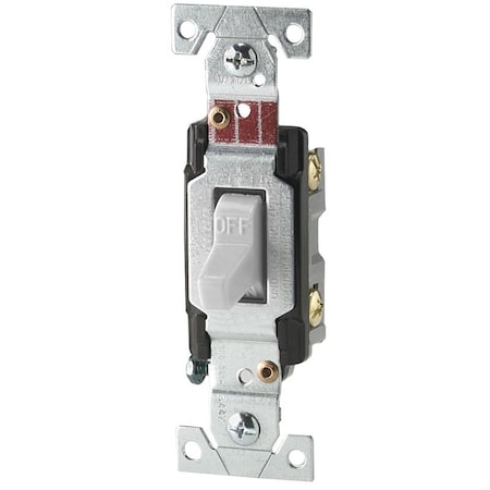 Eaton Wiring Devices Toggle Switch, 20 A, 120/277 V, Screw Terminal, Nylon Housing Material, White CS120W