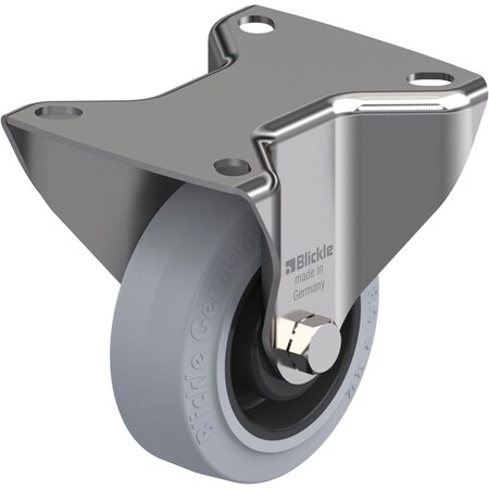 Zoro Select Rgd Plate Caster, Rubber, 3-1/8 in., 330 lb BX-POEV 80XR-SG