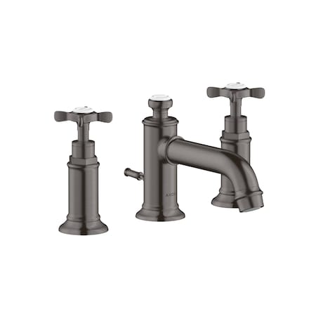 Axor Montreux Widespread Faucet 30 with Cross Handles and Pop-Up Drain, 1.2 GPM in Brushed Black Chrome 16536341