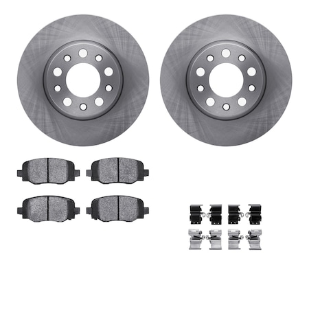 Dynamic Friction Co DFC Rotors with EURO 5000 Ceramic Brake Pads includes Hardware 6612-42037