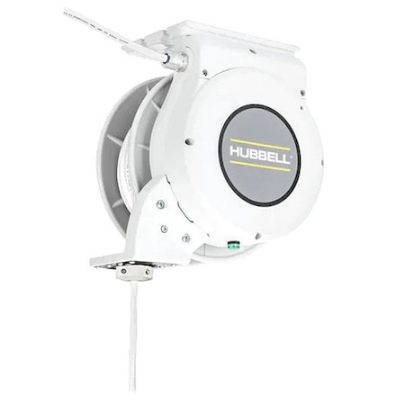 Hubbell Wiring Device-Kellems Cord Reel, 45 ft L, 250V AC, White HBLMWC45123
