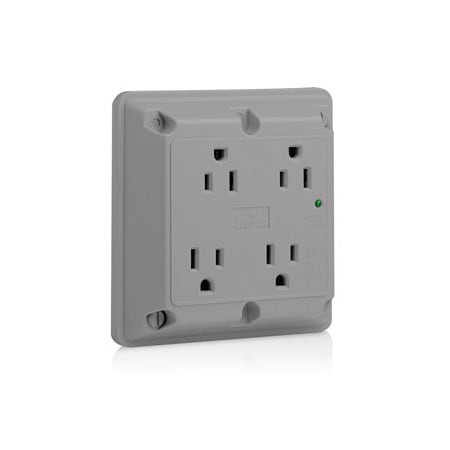 Leviton Surge Protector Four-In-1 Receptacle, 15 Amp, 125 Volt, 5-15R NEMA, Gray 5480-GY