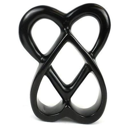 Sleep Ez Handcrafted Soapstone Connected Hearts Sculpture, Black - 8 in. SL297939