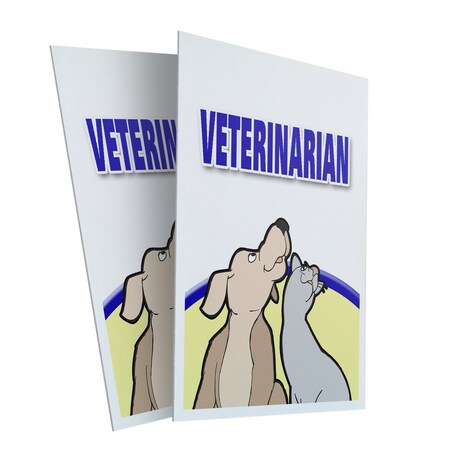 Signmission Veterinarian, Plastic Signs Only 24 Inch x 36 Inch, Corrugated Plastic, 2PK CSB-2436-2PACK-Veterinarian