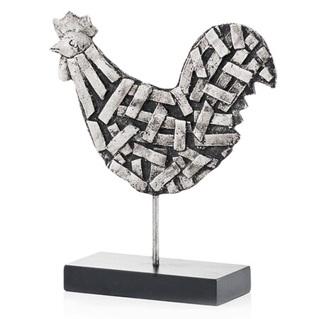 Homeroots 11" Black and Silver Aluminum Tabletop Sculpture 354862