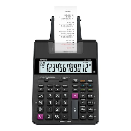Casio HR170R Printing Calculator, 12-Digit, LCD HR-170RC