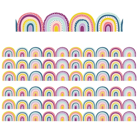 Teacher Created Resources Oh Happy Day Rainbows Die-Cut Border Trim, 35 Feet, 6PK TCR9092