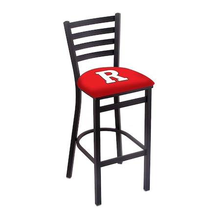 Holland Bar Stool Co 30" Blk Wrinkle Rutgers Stationary Bar Stool, Ladder Back L00430Rutger