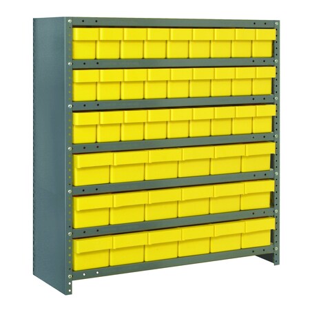 Quantum Storage Systems 7 SHELF CLOSED UNIT W/45 YELLOW BINS CL1839-624YL