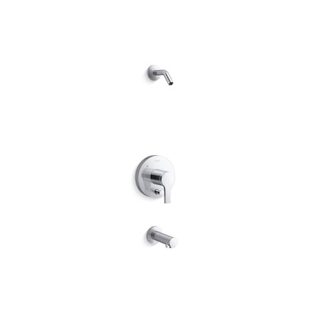 Kohler Elate Rite-Temp bath and shower trim kit with push-button diverter, without showerhead TLS35327-4-CP