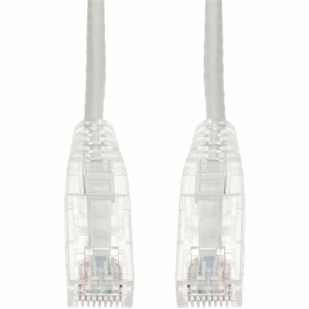 Add-On 6IN WHITE CAT 6A SLIM PVC ETHERNET CABLE SNAGLESS CLEAR-CLAW RJ-45 M/M ADD-0-5FSLCAT6A-WE