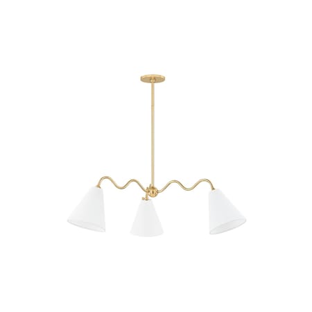 Mitzi Tali Roth X Onda 3 Light Chandelier 42.75 In. Aged Brass H699803-AGB
