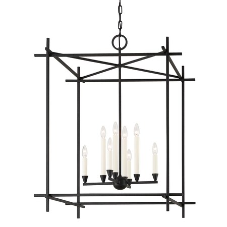 Troy Lighting Huck 8 Light Lantern 29.75 In. Black Iron F1099-BI