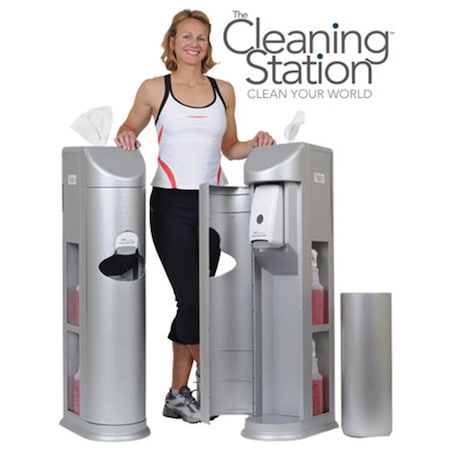 Clean Holdings 15 x 10 x 42 Cleaning Station - Silver CL442615