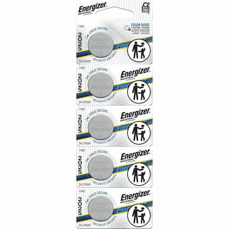 Energizer Coin Cell Battery, 170 mAh Cap, 3V DC, PK5 ECRN2025