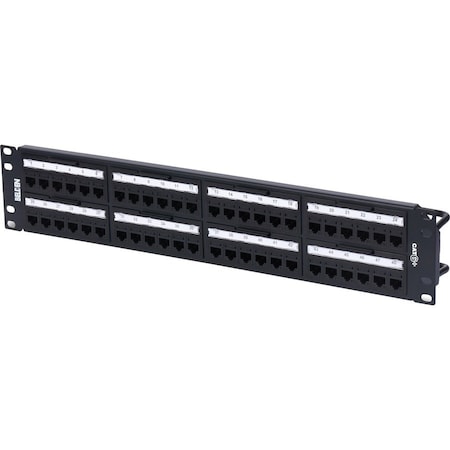 Belden 48-PORT PATCH PANEL, 2U, CAT6+, LOADED, BLACK, REVCONNECT RV6PPF2U48BK