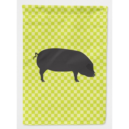 Carolines Treasures Devon Large Black Pig Green Flag Garden Size BB7757GF
