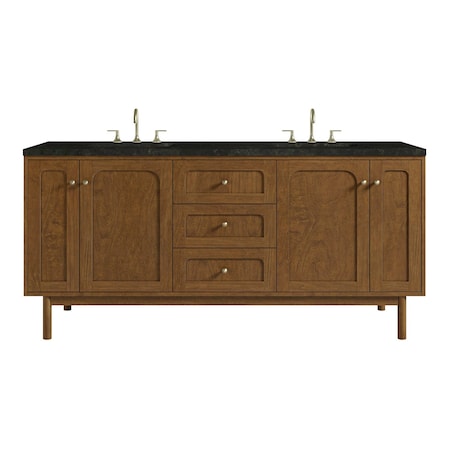 James Martin Vanities Laurent 72" Double Vanity, Honey Oak w/ 3 CM Phantome Eclos Top 545-V72-HNO-3PHT