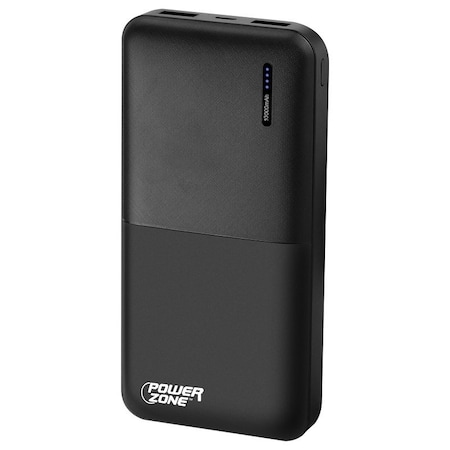 Powerzone Power Bank, 10000 mAh Capacity, Black S80