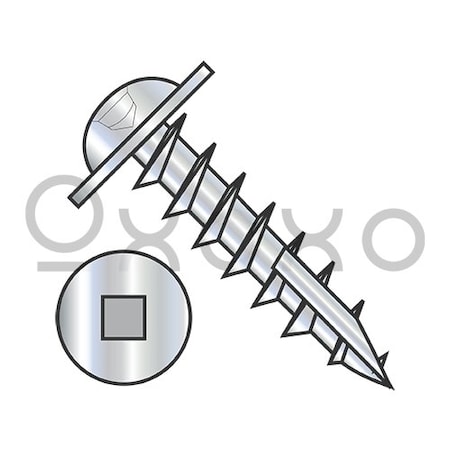 Oxoxo 8-11X7/8 Square Drive Round Washer Head Deep Thread Wood Screw Type 17 Full Thrd ZincBake, 5000PK 504200