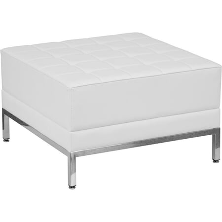 Flash Furniture HERCULES Imagination Series Melrose White LeatherSoft Ottoman ZB-IMAG-OTTOMAN-WH-GG